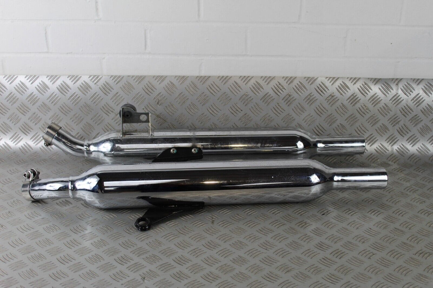 Triumph OEM Bonneville Pea Shooter Exhaust Silencers And Header Pipes