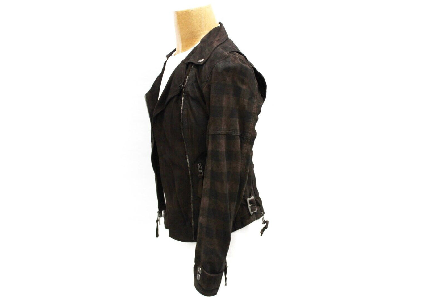 Harley-Davidson Women's Haunt Plaid Leather Biker Jacket - XS