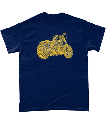 Naked Motorcycles Sportster Heavy Cotton T-Shirt - Navy