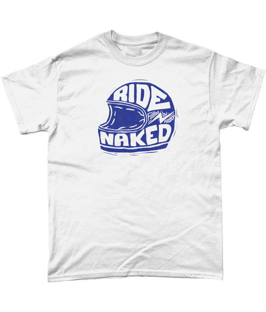 Ride Naked Helmet Heavy Cotton T-Shirt - White