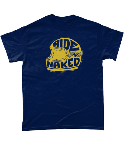 Ride Naked Helmet Heavy Cotton T-Shirt - Navy